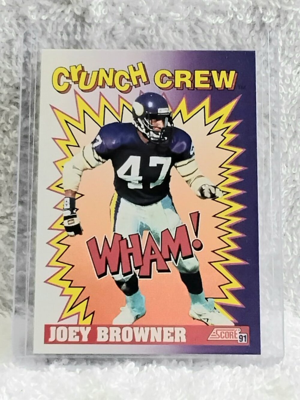 5/$20 Mint 1991 Score Joey Browner Crunch Crew NFL Card 648!!